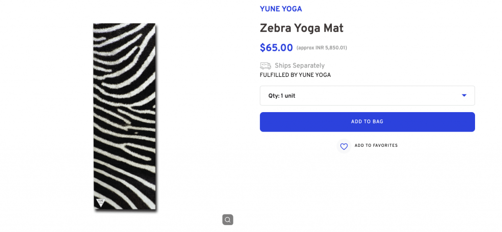 Personalise Zebra Yoga Mat