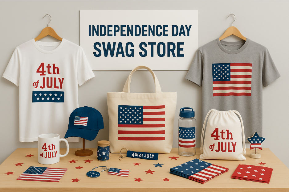 Swag Store with Independence Day Promotional Items