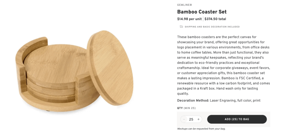 Bamboo Coaster Set