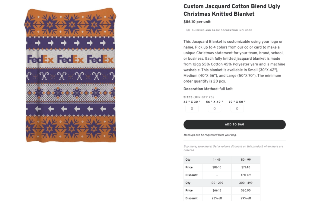 Ugly Christmas Knitted Blanket