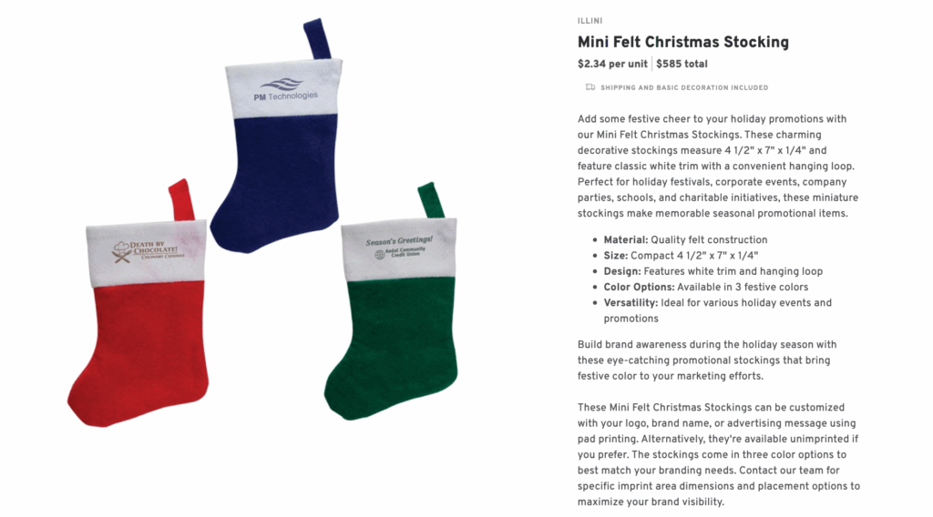 Mini Felt Christmas Stocking