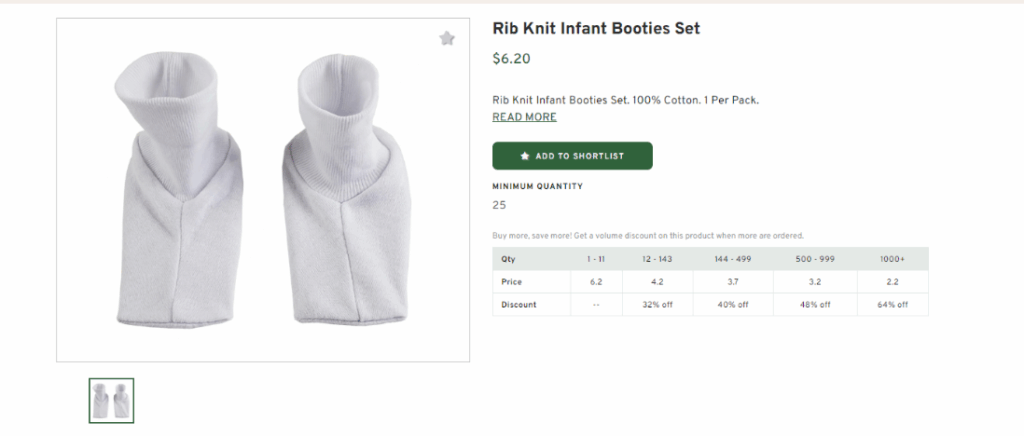 Rib Knit Infant Booties Set