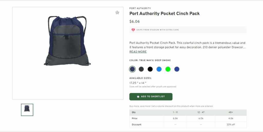 Port Authority Pocket Cinch Pack