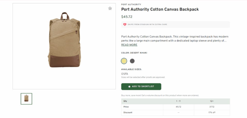 Port Authority Cotton Canvas Backpack