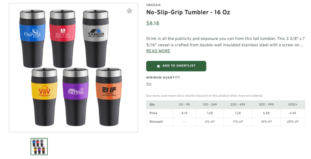 SWEDA No-Slip-Grip Tumbler