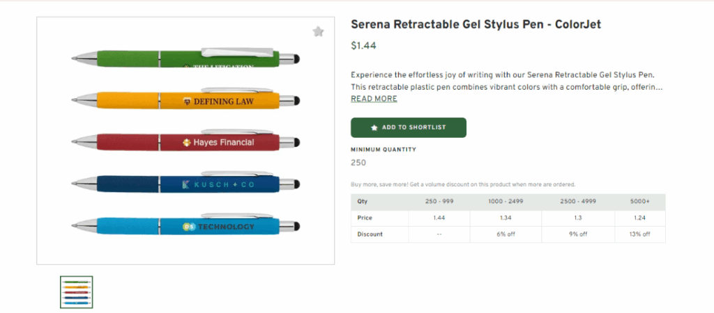 Serena Retractable Gel Stylus Pen