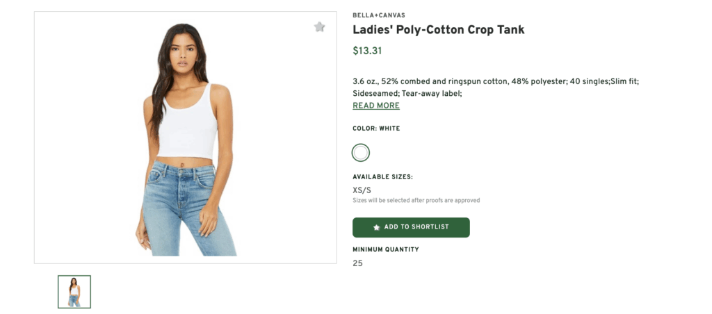 Ladies' Poly-Cotton Crop Tank