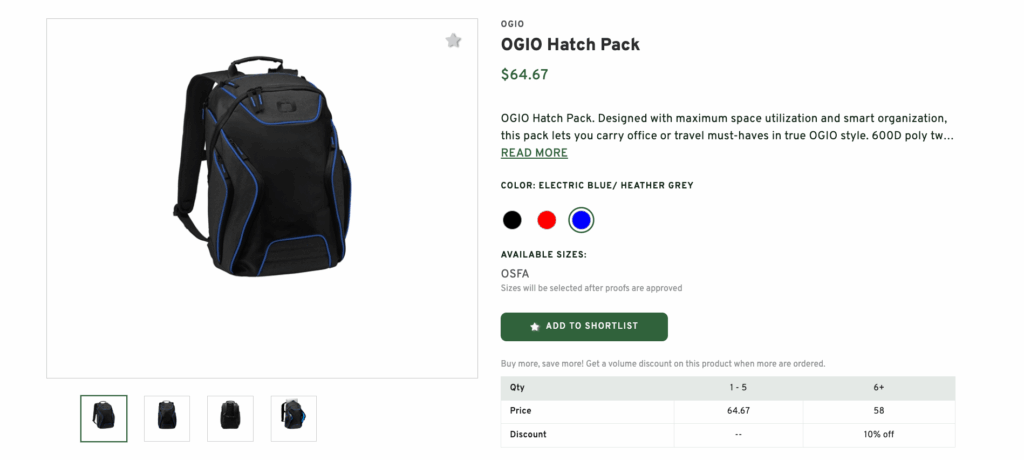 Hatch Pack with Company Logo