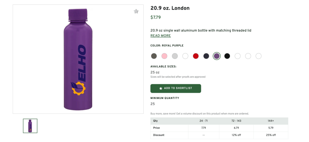 Single Wall Bottle with Lid