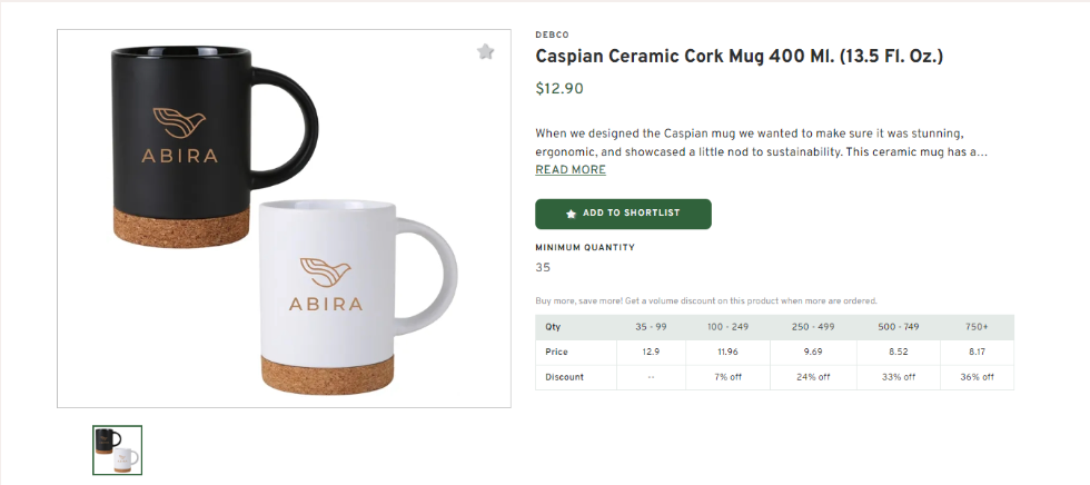 Caspian Ceramic Cork Mug 13.5oz