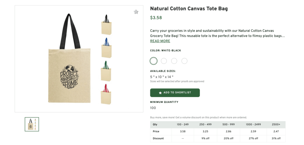 Natural Cotton Canvas Tote Bag