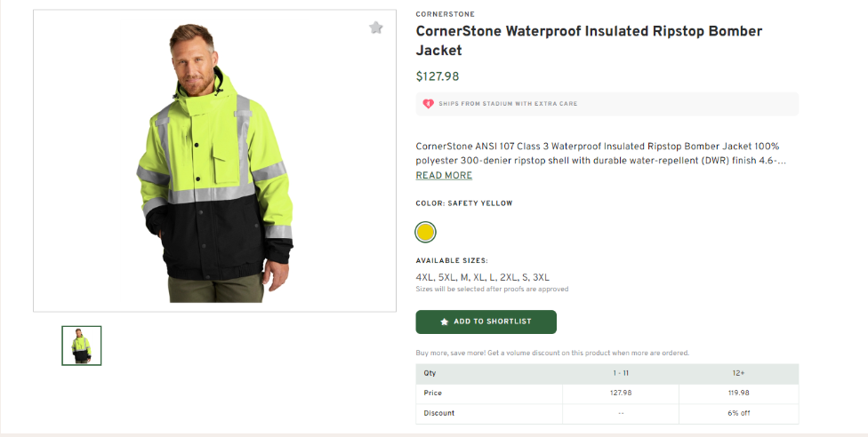 CornerStone Waterproof Insulated Bomber Jacket
