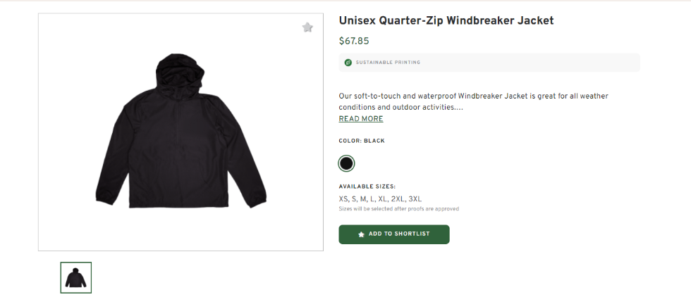 Unisex Quarter-Zip Windbreaker Jacket