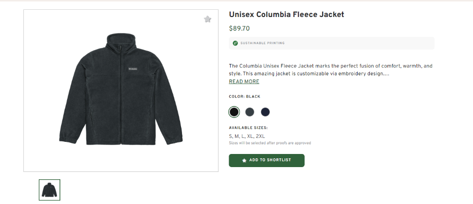 Unisex Columbia Fleece Jacket