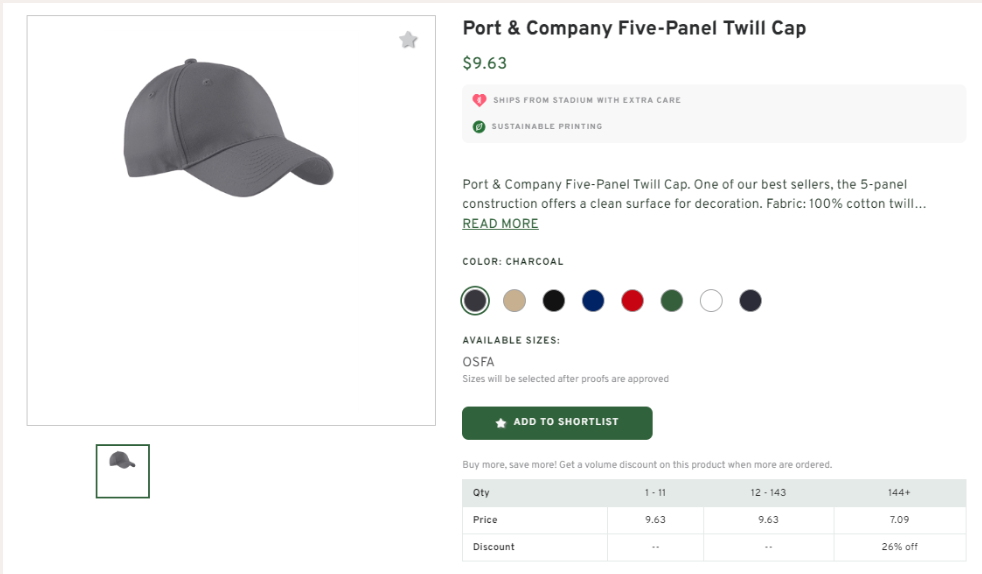 Port & Company Five-Panel Twill Cap