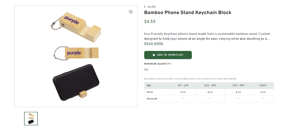 Bamboo Phone Stand Keychain Block