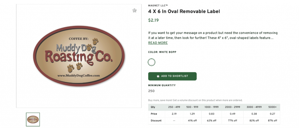 4 X 6 In Oval Removable Label