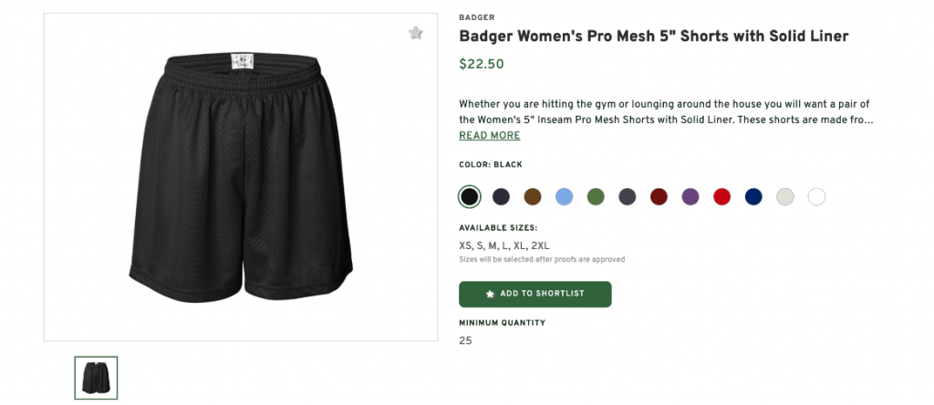 Badger Women's Shorts with Solid Liner