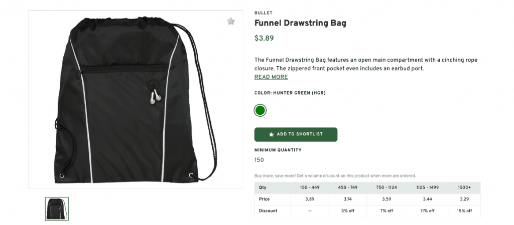 Funnel Drawstring Bag