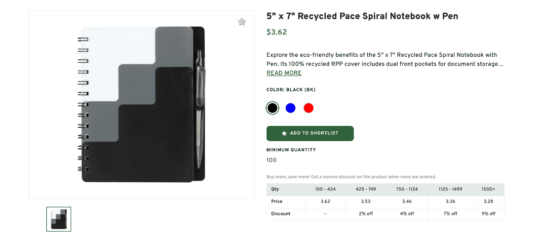 5" x 7" Recycled Spiral Notebook