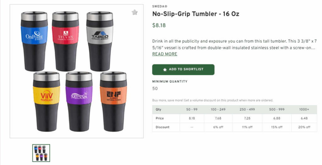SWEDA No-Slip-Grip Tumbler