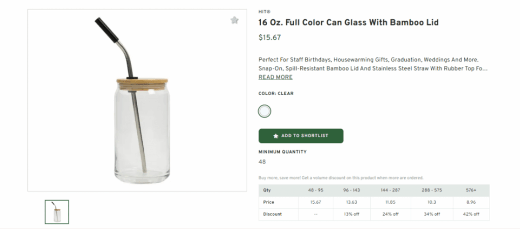 Full Color Can Glass With Bamboo Lid