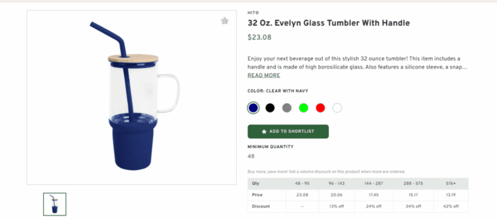 Evelyn Glass Tumbler With Handle