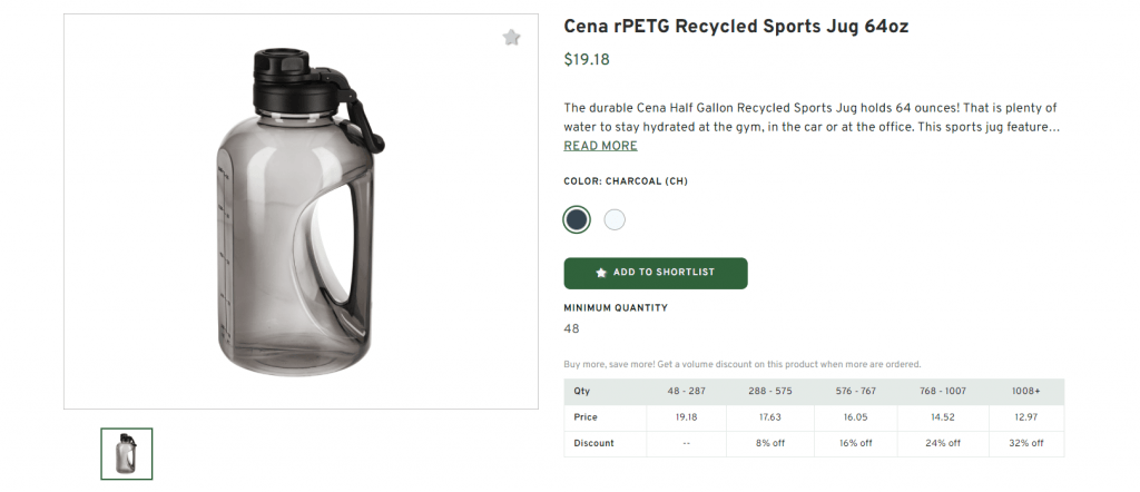 Cena rPETG Recycled Sports Jug