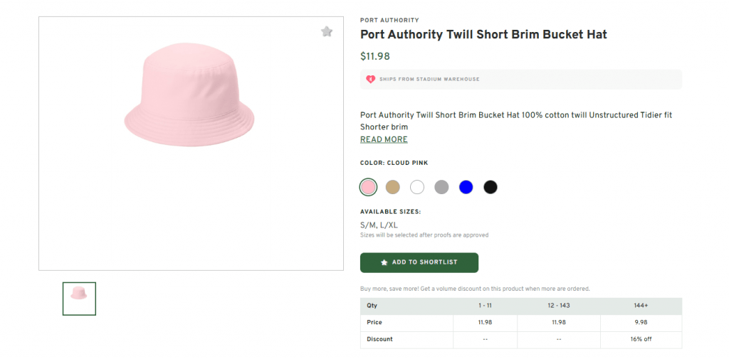 Port Authority Twill Short Brim Bucket Hat
$11.98