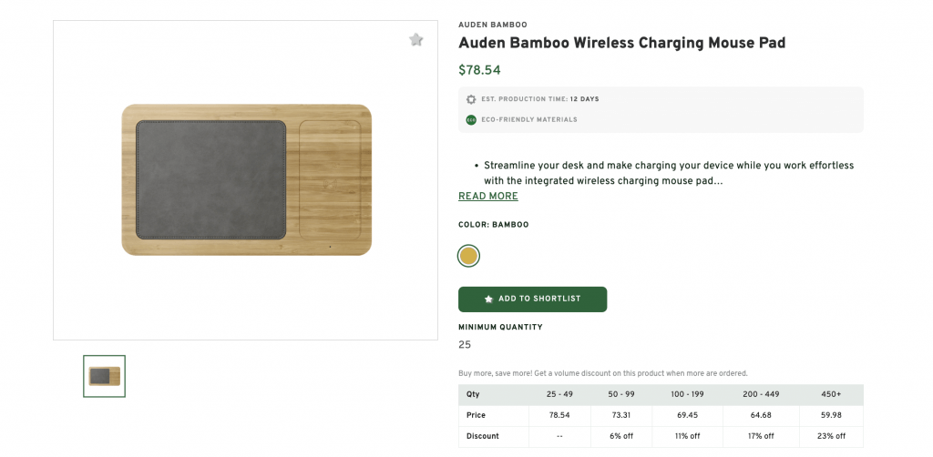 Auden Bamboo Wireless Charging Mouse Pad
$78.54