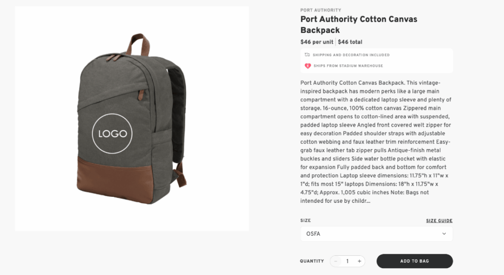 Cotton Canvas Backpack