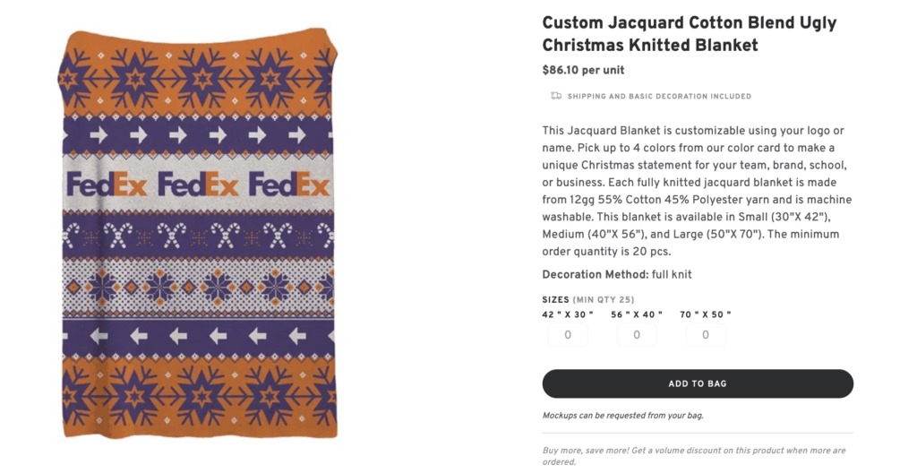 Ugly Christmas Knitted Blanket