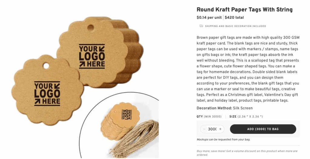 Round Kraft Paper Tags With String