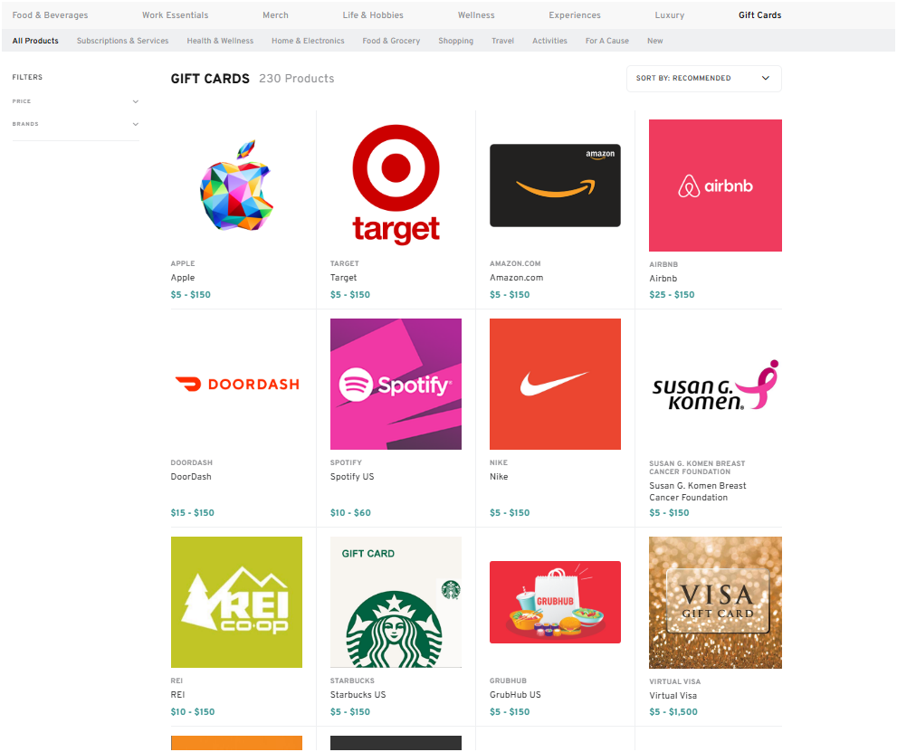 Bulk Holiday Gift Cards for Employees