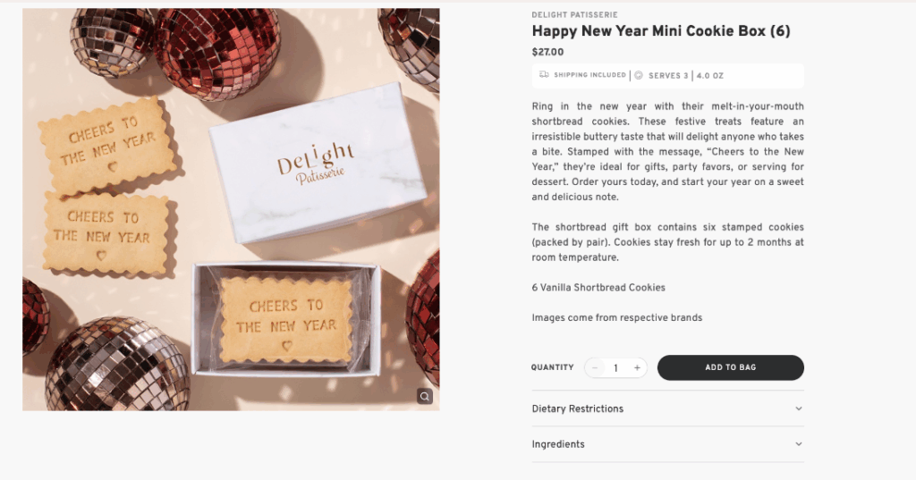 Happy New Year Mini Cookie Box