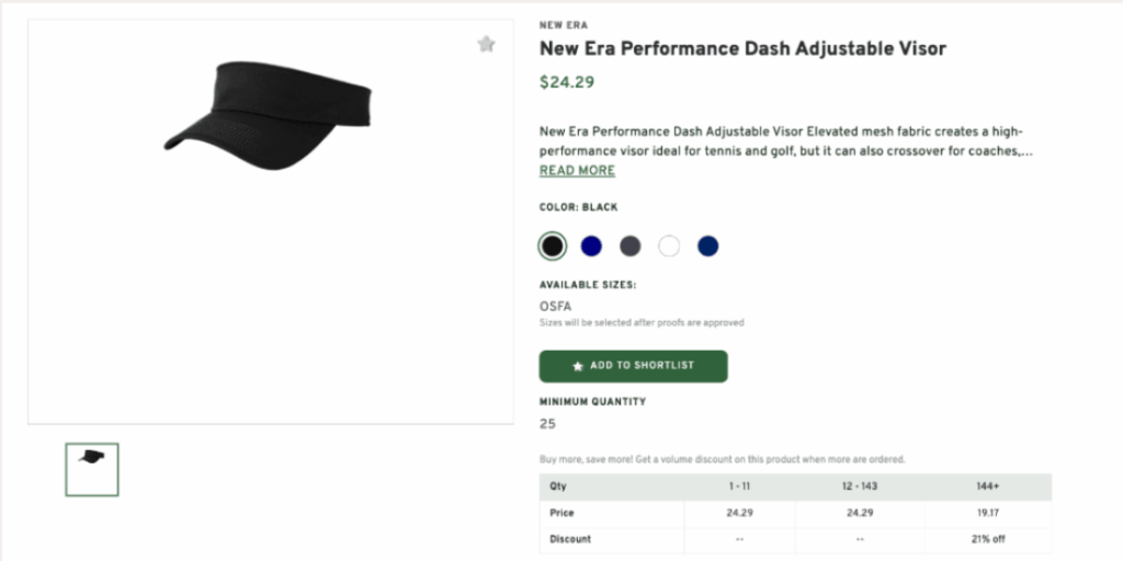 New Era Performance Dash Adjustable Visor