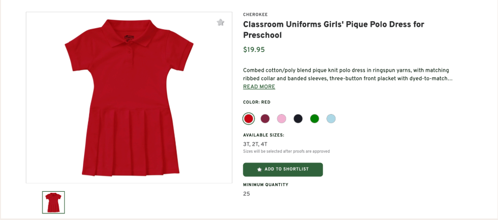 Classroom Uniforms Girls' Pique Polo Dress