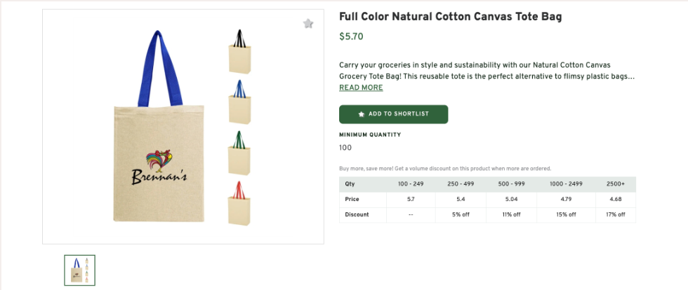 Natural Cotton Canvas Tote Bag