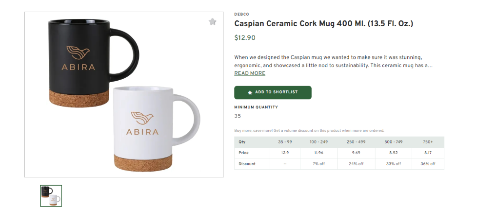 Caspian Ceramic Cork Mug 13.5oz