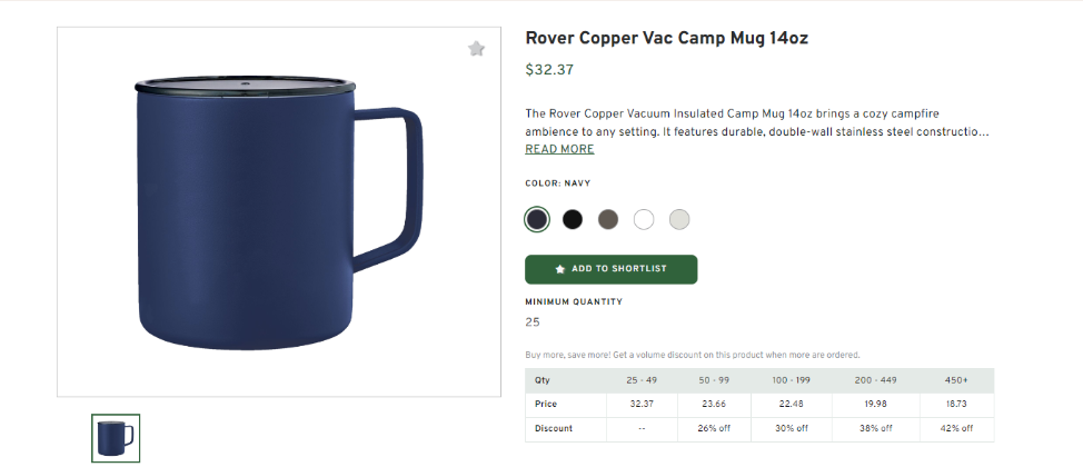 Rover Copper Vac Camp Mug 14oz