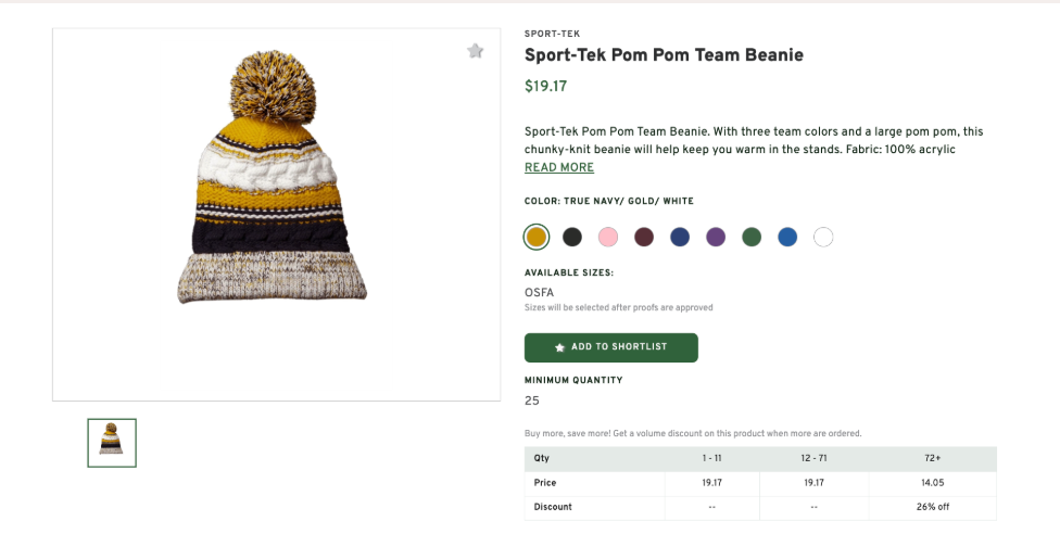 Sport-Tek Pom Pom Team Beanie