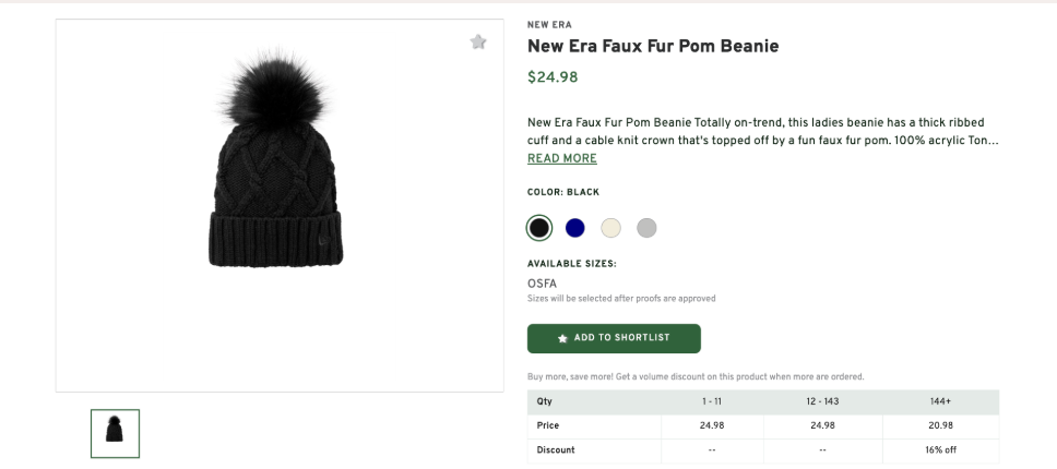 New Era Faux Fur Pom Beanie