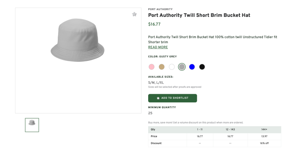 Twill Short Brim Bucket Hat