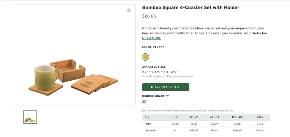 Bamboo Coaster: Practical Employee Recognition Gift