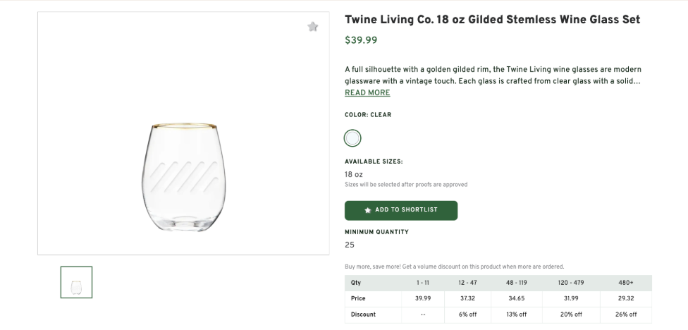 Gilded Stemless Wine Glass Set