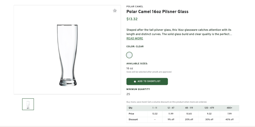 Polar Camel Pilsner Glass