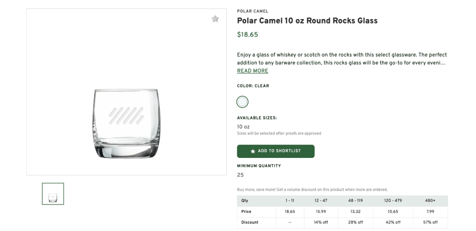 Polar Camel Round Rocks Glass