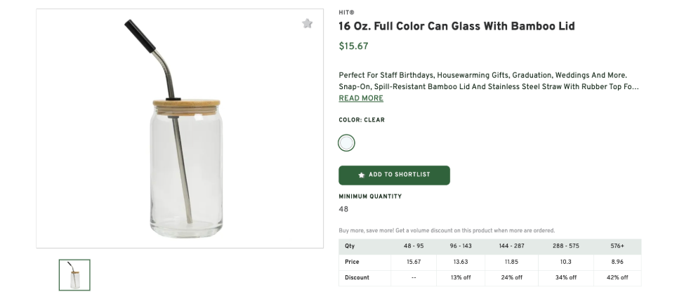 Full Color Can Glass With Bamboo Lid