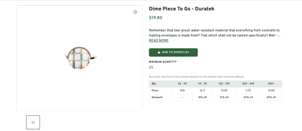 Dime Piece To Go - Duratek