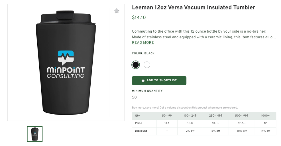 Leeman Versa Vacuum Insulated Tumbler (12oz)